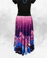 Dámská dlouhá kolová úpletová sukně,magnolie